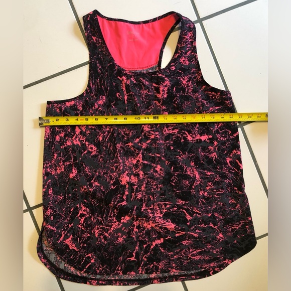 Calvin Klein racer back tank EUC-bright pink/black/gray splatter pattern LARGE - Picture 5 of 8